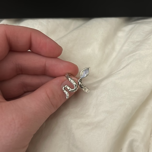 Sterling Silver Snake Ring with Moonstone - Picture 4 of 4